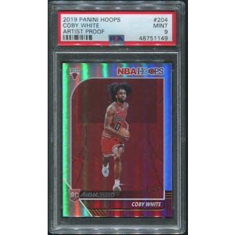 2019/20 Hoops #204 Coby White Artist Proof Rookie #14/25 PSA 9 (MINT)