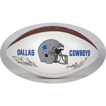 Dallas Cowboys Hall of Famers Autographed White Panel Football JSA XX55040 (Reed Buy)