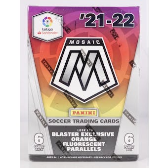 2021/22 Panini Mosaic LaLiga Soccer 6-Pack Blaster 20-Box Case (Orange Fluorescent Parallels!)