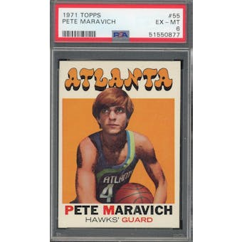 1971/72 Topps #55 Pete Maravich PSA 6 *0877 (Reed Buy)