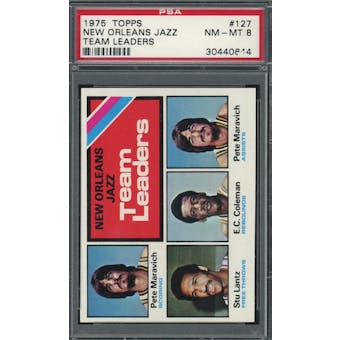 1975/76 Topps #127 Jazz Team Leaders PSA 8 *0644 (Reed Buy)