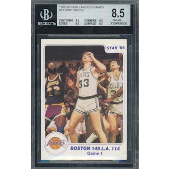 1985/86 Star Lakers Champs #2 Larry Bird BGS 8.5 *6860 (Reed Buy)