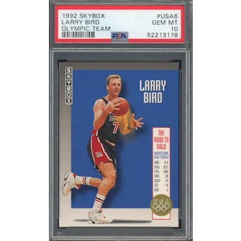 1992/93 Skybox Olympic Team #USA6 Larry Bird PSA 10 *3178 (Reed Buy)
