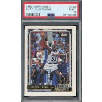 1992/93 Topps Gold #362 Shaquille O'Neal PSA 9 *8088 (Reed Buy)