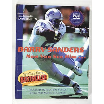Barry Sanders Autographed Book Now You See Him JSA AB84256 (Reed Buy)