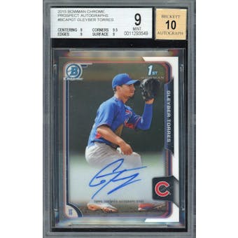 2015 Bowman Chrome #BCAPGT Gleyber Torres Auto RC BGS 9 Auto 10 *3549 (Reed Buy)