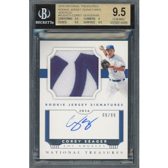 2016 National Treasures Rookie Jersey Sig #RJSVCS Corey Seager Auto #/99 BGS 9.5 Auto 10 *4986 (Reed Buy)