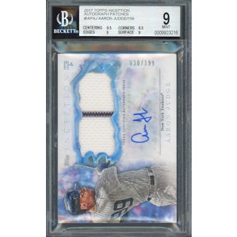 2017 Topps Inception Auto Patch #IAPAJ Aaron Judge RC #199 BGS 9 Auto 10 *3216 (Reed Buy)