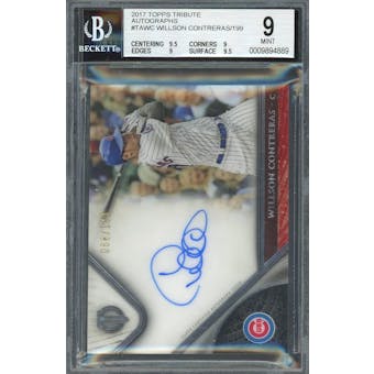 2017 Topps Tribute Autogrphs #TAWC Willson Contreras #/199 BGS 9 Auto 10 *4889 (Reed Buy)