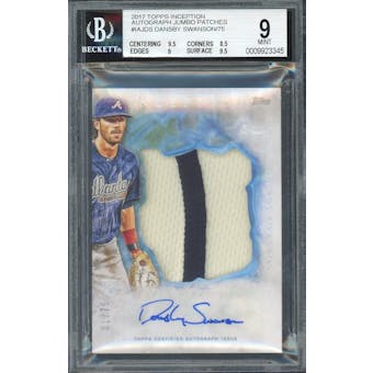 2017 Topps Inception Auto Jumbo Patch #IAJDS Dansby Swanson RC #/75 BGS 9 Auto 10 *3345 (Reed Buy)