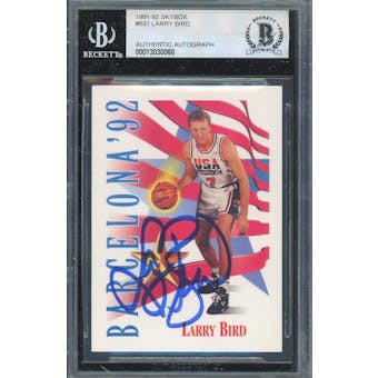 1991/92 Skybox #531 Larry Bird Autograph BAS AUTH *0068 (Reed Buy)
