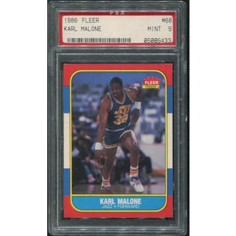 1986/87 Fleer Basketball #68 Karl Malone Rookie PSA 9 (MINT)