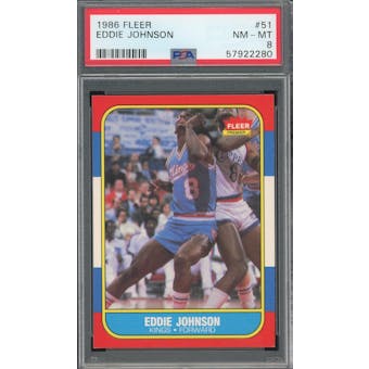1986/87 Fleer #51 Eddie Johnson PSA 8 *2280 (Reed Buy)