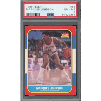 1986/87 Fleer #54 Marques Johnson PSA 8 *2281 (Reed Buy)