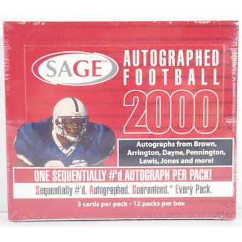 2000 SAGE Autograph Football Hobby Box (Reed Buy)