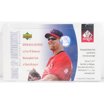 2002 Upper Deck SP Authentic Baseball Hobby Box (Reed Buy)