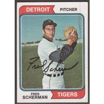1974 Topps Baseball #186 Fred Scherman Signed in Person Auto