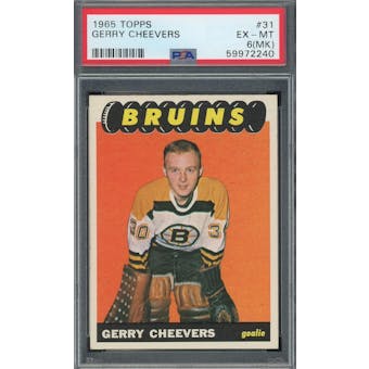 1965/66 Topps #31 Gerry Cheevers PSA 6(MK) *2240 (Reed Buy)