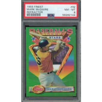 1993 Finest #92 Mark McGwire Refractor PSA 8 *2144 (Reed Buy)