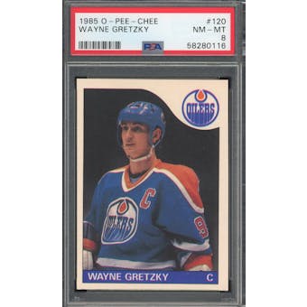 1985/86 O-Pee-Chee #120 Wayne Gretzky PSA 8 *0116 (Reed Buy)