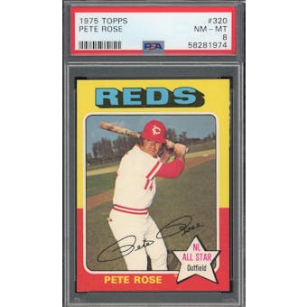 1975 Topps #320 Pete Rose PSA 8 *1974 (Reed Buy)