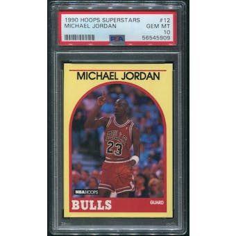 1990 Hoops Superstars Basketball #12 Michael Jordan PSA 10 (GEM MT)