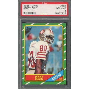 1986 Topps #161 Jerry Rice RC PSA 8 *7927 (Reed Buy)