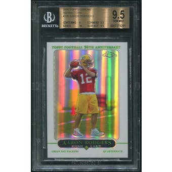 2005 Topps Chrome Football #190 Aaron Rodgers Refractor Rookie BGS 9.5 (GEM MINT)