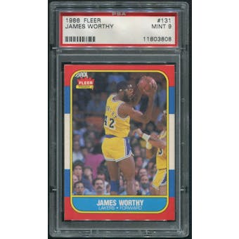 1986/87 Fleer Basketball #131 James Worthy Rookie PSA 9 (MINT)