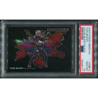2020 Panini Obsidian Football #15 Tom Brady Color Blast Black PSA 10 (GEM MT)