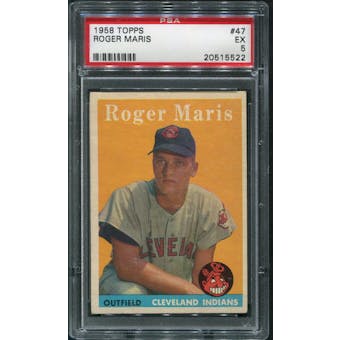 1958 Topps Baseball #47 Roger Maris Rookie PSA 5 (EX)