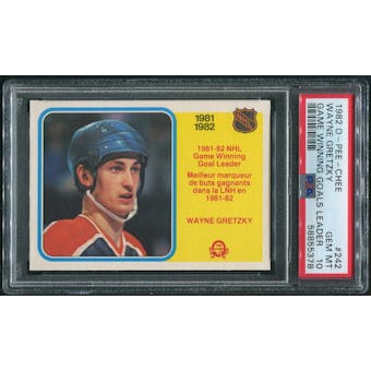 1982/83 O-Pee-Chee Hockey #242 Wayne Gretzky Game Winning Goals Leader PSA 10 (GEM MT)