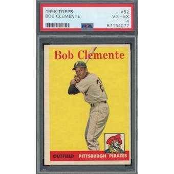 1958 Topps #52 Roberto Clemente WT PSA 4 *4077