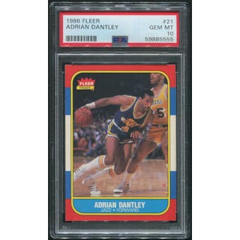 1986/87 Fleer Basketball #21 Adrian Dantley PSA 10 (GEM MT)