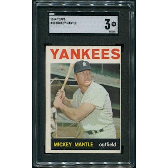 1964 Topps Baseball #50 Mickey Mantle SGC 3 (VG)