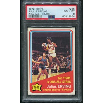 1972/73 Topps Basketball #255 Julius Erving All Star Rookie PSA 8 (NM-MT)