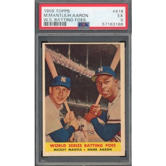 1958 Topps #418 WS Batting Foes Mantle/Aaron PSA 5 *3188 (Reed Buy)