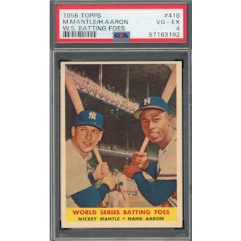 1958 Topps #418 WS Batting Foes Mantle/Aaron PSA 4 *3192 (Reed Buy)