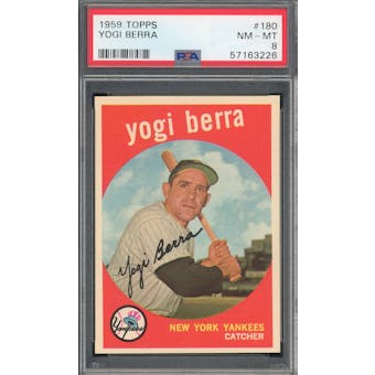1959 Topps #180 Yogi Berra PSA 8 *3226 (Reed Buy)