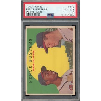 1959 Topps Fence Busters WB Aaron/Mathews PSA 8 *4322 (Reed Buy)