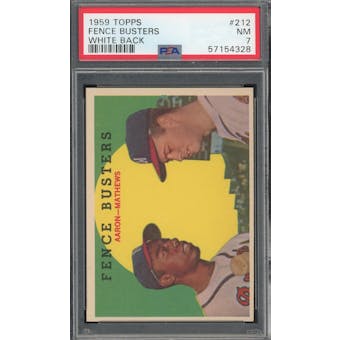 1959 Topps Fence Busters WB Aaron/Mathews PSA 7 *4328 (Reed Buy)