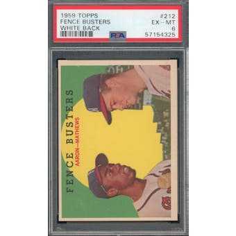 1959 Topps Fence Busters WB Aaron/Mathews PSA 6 *4325 (Reed Buy)