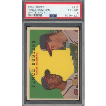 1959 Topps Fence Busters WB Aaron/Mathews PSA 6 *4327 (Reed Buy)