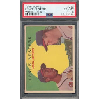 1959 Topps Fence Busters WB Aaron/Mathews PSA 6 *3228 (Reed Buy)