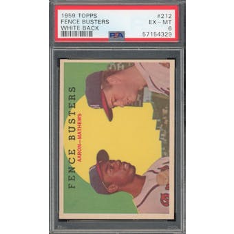 1959 Topps Fence Busters WB Aaron/Mathews PSA 6 *4329 (Reed Buy)