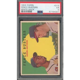 1959 Topps Fence Busters WB Aaron/Mathews PSA 5 *4321 (Reed Buy)