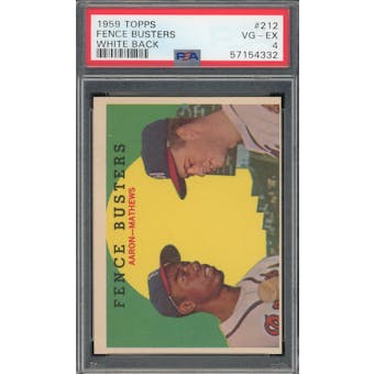 1959 Topps Fence Busters WB Aaron/Mathews PSA 4 *4332 (Reed Buy)