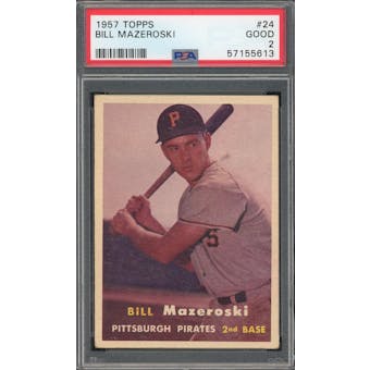 1957 Topps #24 Bill Mazeroki RC PSA 2 *5613 (Reed Buy)