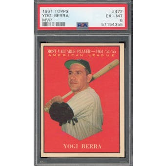 1961 Topps #472 Yogi Berra MVP PSA 6 *4355 (Reed Buy)