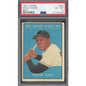 1961 Topps #482 Willie Mays MVP PSA 6 *4359 (Reed Buy)